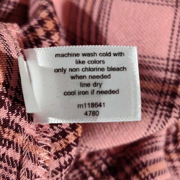 Lane Bryant Women's Plaid Peplum Blouse Square Plus Size 20 Pink and Brown - Picture 10 of 10